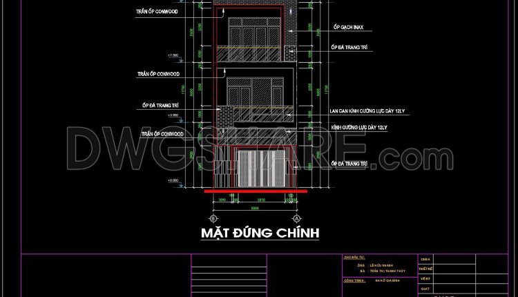 485. Download the architectural conceptual design drawings of a 3-story townhouse with an area of 5m x 19,5m (2)
