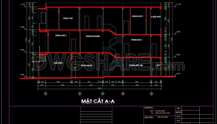 485. Download the architectural conceptual design drawings of a 3-story townhouse with an area of 5m x 19,5m (1)