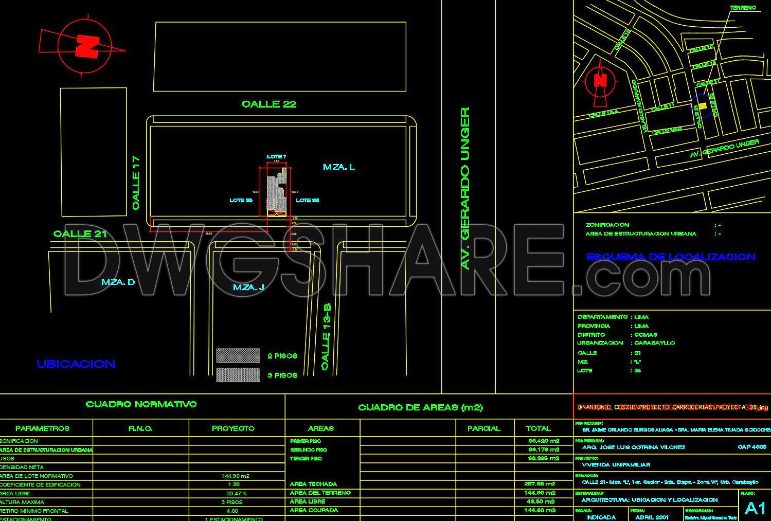 486. Download the 3-story residential architectural and structural plans (7.6m x 19.3m) (2)