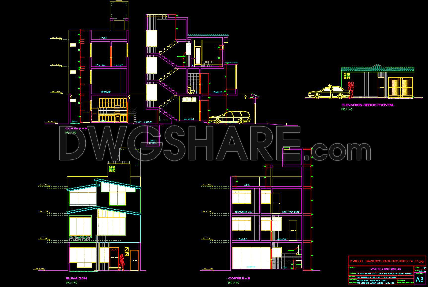 486. Download the 3-story residential architectural and structural plans (7.6m x 19.3m) (4)