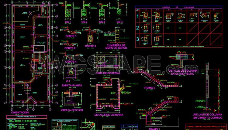 486. Download the 3-story residential architectural and structural plans (7.6m x 19.3m) (5)
