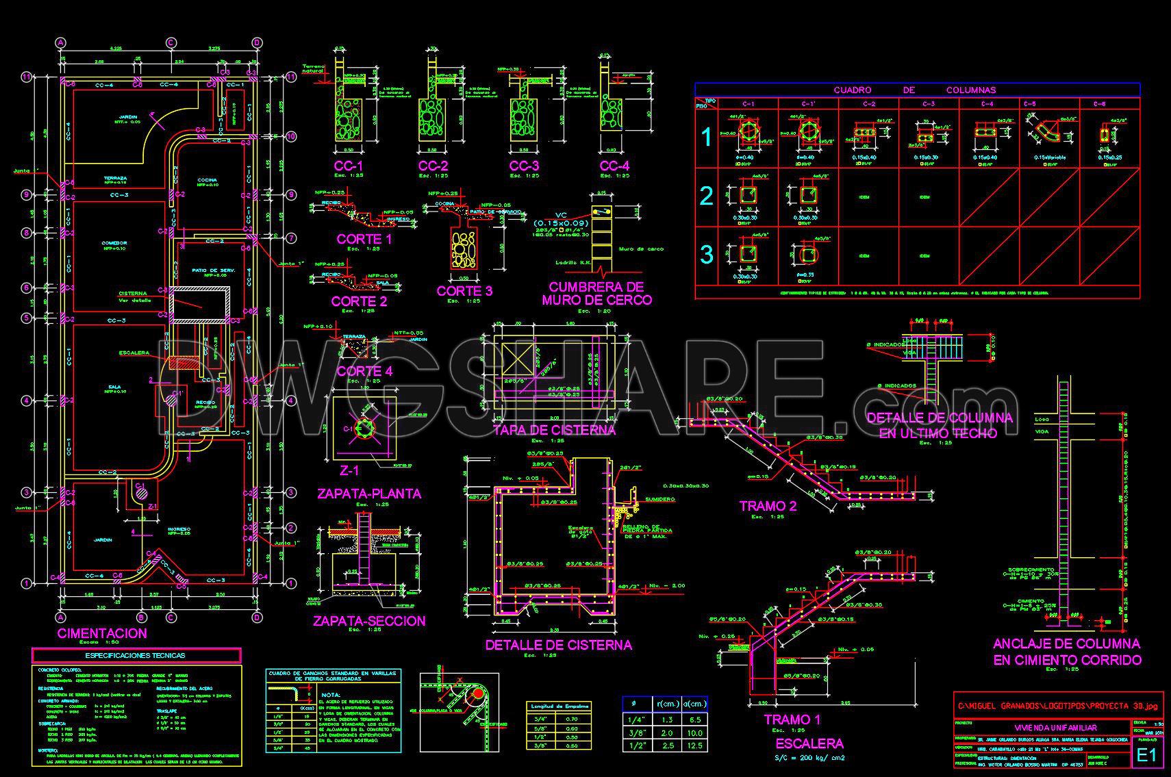 486. Download the 3-story residential architectural and structural plans (7.6m x 19.3m) (5)