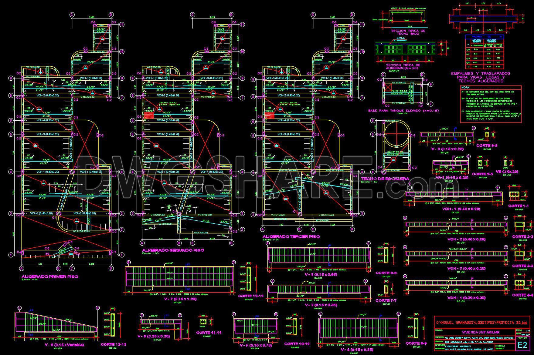 486. Download the 3-story residential architectural and structural plans (7.6m x 19.3m) (6)