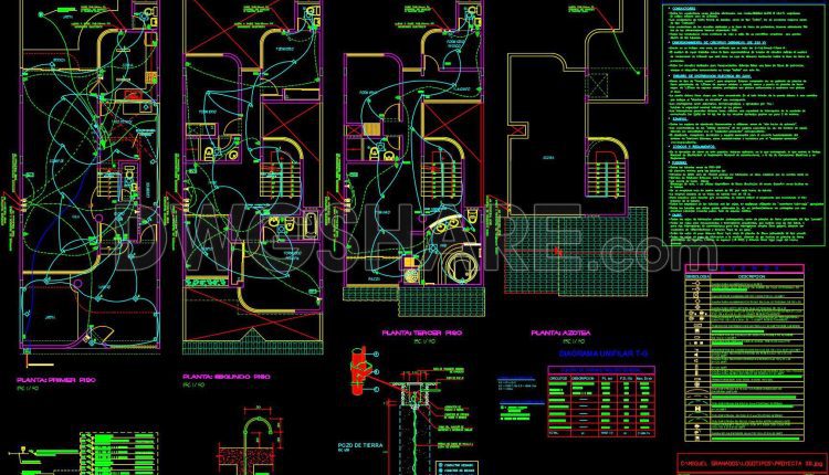 486. Download the 3-story residential architectural and structural plans (7.6m x 19.3m) (3)