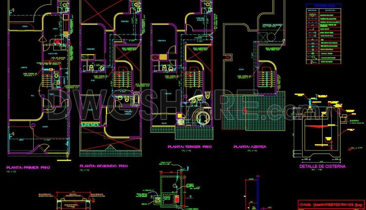 486. Download the 3-story residential architectural and structural plans (7.6m x 19.3m) (1)