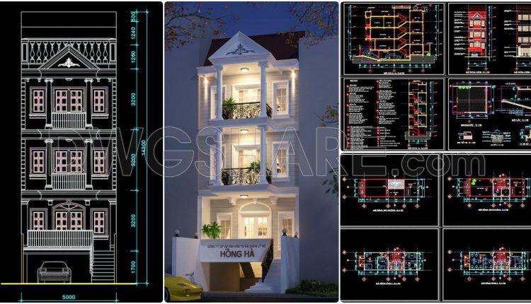 488. Download the 3-story townhouse architectural concept plans (5m x 20m) (5)