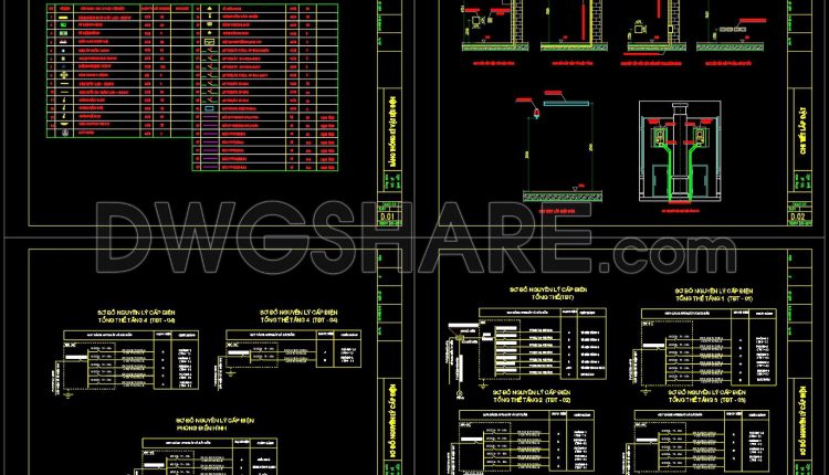 501. 5-Story Office Building Electrical CAD Drawings – Power & Lighting Layout (3)