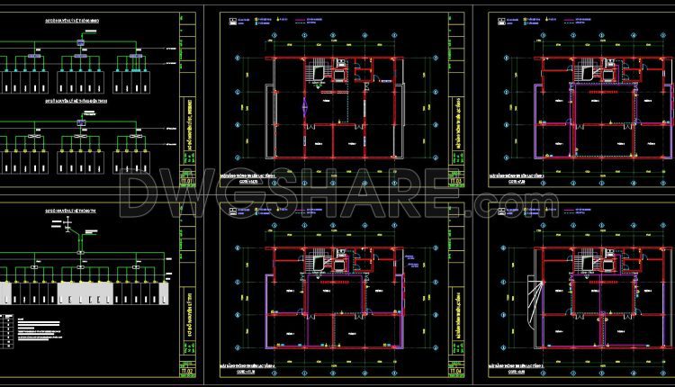 501. 5-Story Office Building Electrical CAD Drawings – Power & Lighting Layout (4)