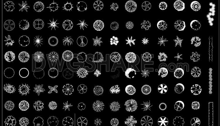 51. Free Landscape CAD Tree Blocks – Top View DWG Collection (1)