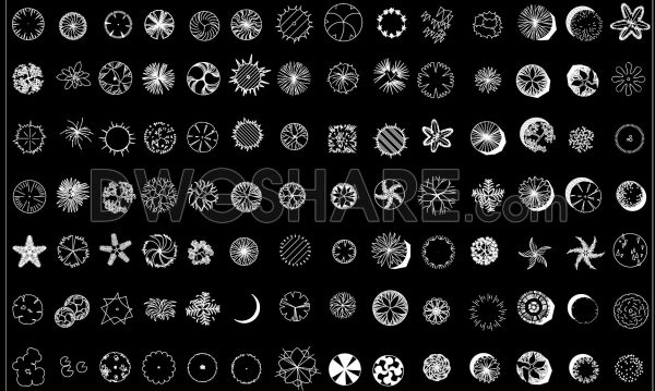 52. Ultimate Free CAD Tree Symbols Pack – Top View for Site Plans