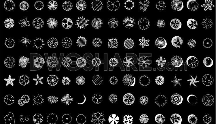 52. Ultimate Free CAD Tree Symbols Pack – Top View for Site Plans (1)