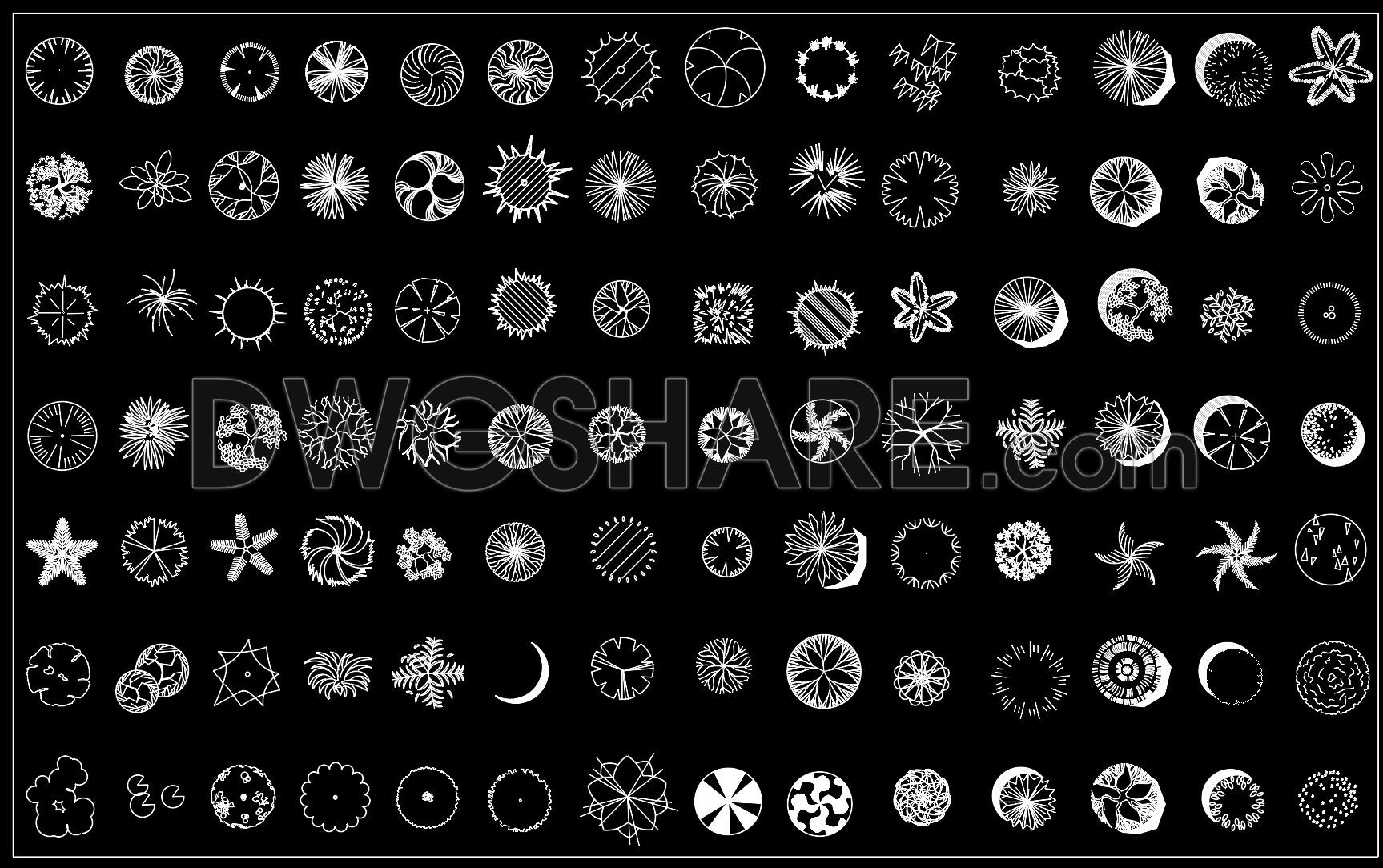 52. Ultimate Free CAD Tree Symbols Pack – Top View for Site Plans (1)