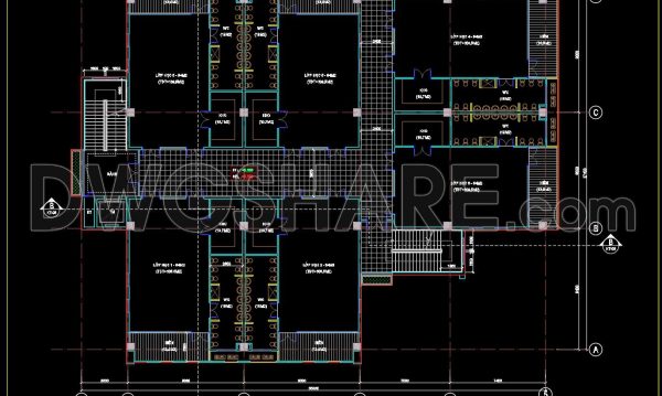 4 months ago
                

                
             49356. Free Download CAD Drawing of Second Floor Plan for School Building with Classrooms and Restroom Layout