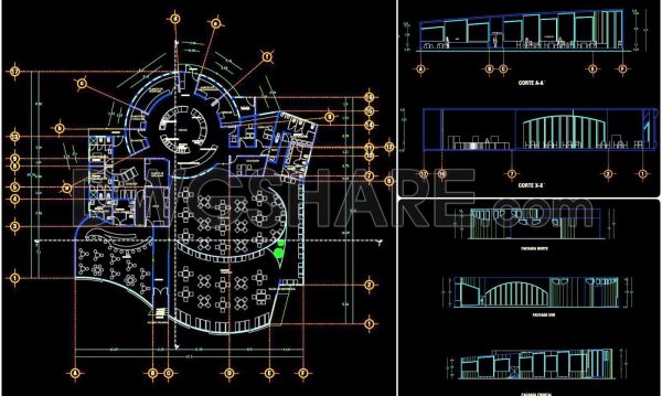 4 months ago
                

                
             1,11464. Free Download CAD Drawings of Restaurant – Bar Architectural Floor Plan, Sections, and Elevations