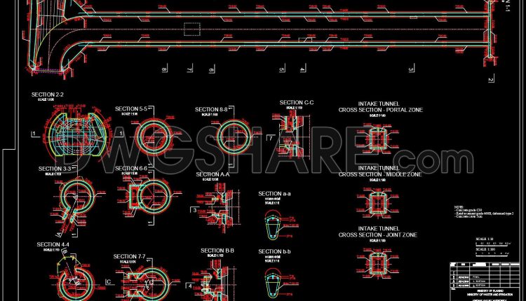 692. Multilevel Water Intake Reinforcement CAD Details – Free Download (1)