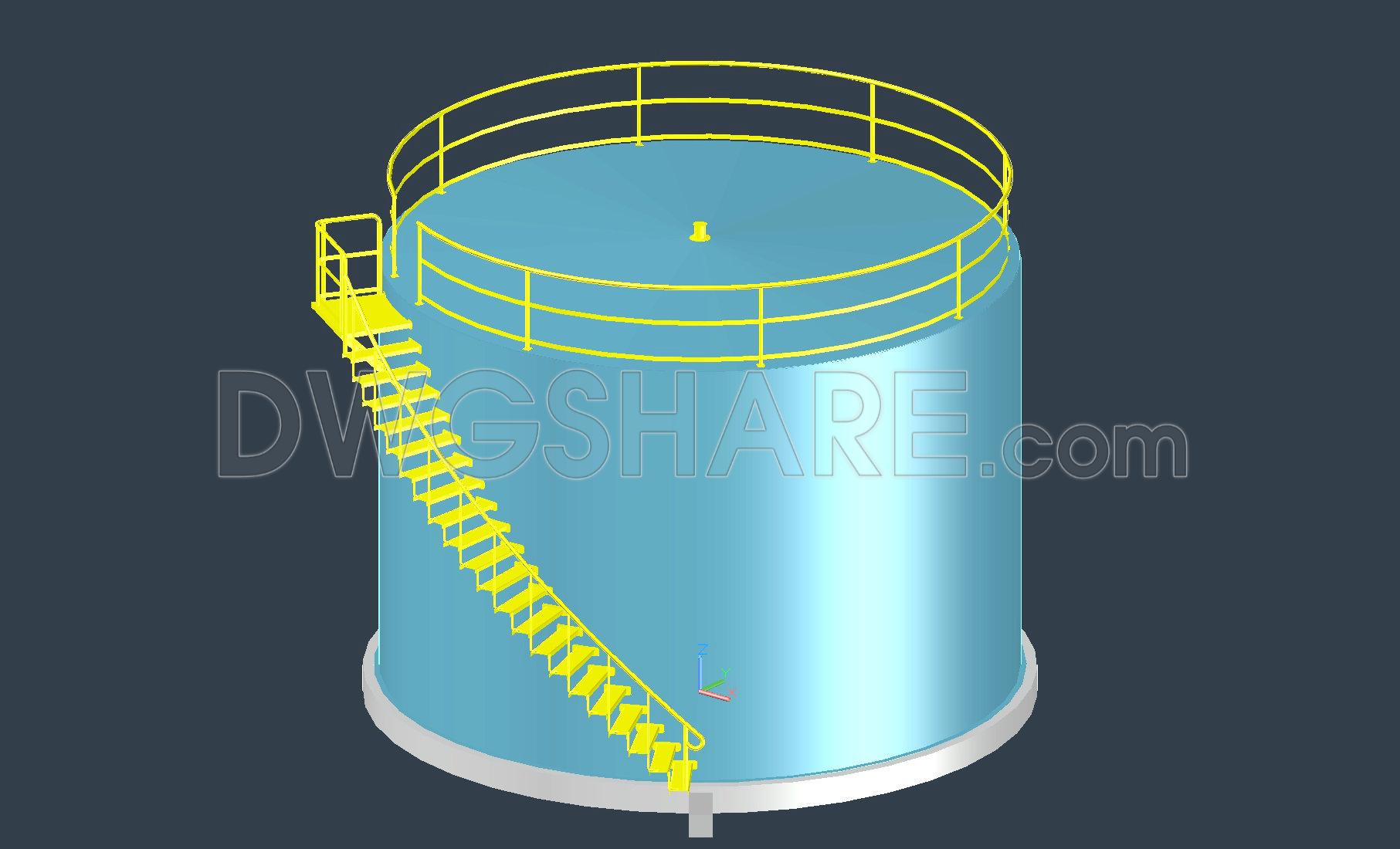 693. Oil Tanker Ladder 3D CAD Model DWG – Free Download