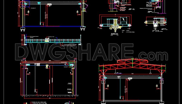 694. Overhead Crane Structure CAD Drawing DWG – Free Download (1)