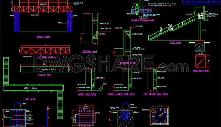 696.-free-download-pedestrian-bridge-double-sided-signboard-cad-dwg