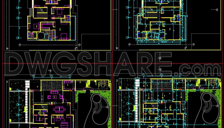 820. Download 6-bedroom Residential Design Cad Drawing (1)