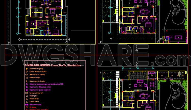 820. Download 6-bedroom Residential Design Cad Drawing (3)