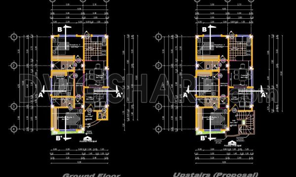 5 months ago
                

                
             617822. Free download 2-story house CAD drawing with 125sqm floor area