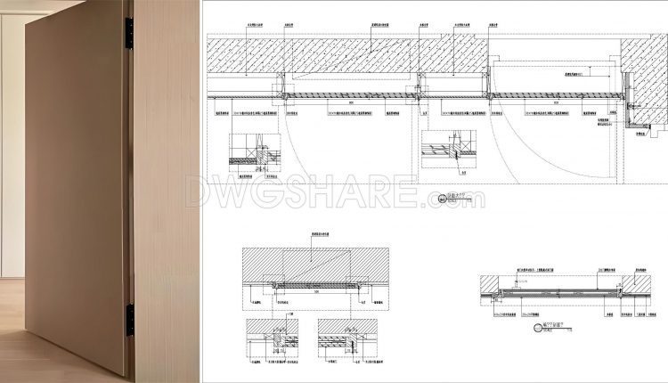 843. Concealed Door CAD Details – Flush Door Section & Installation Drawing (1)