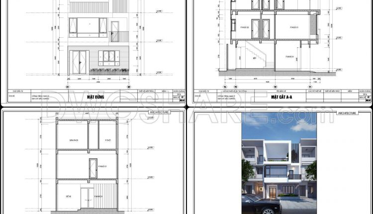 859. Download The Conceptual Design Drawings Of A 3-storey House With 3 Bedrooms, Size 6.9m X 9.6m (3)