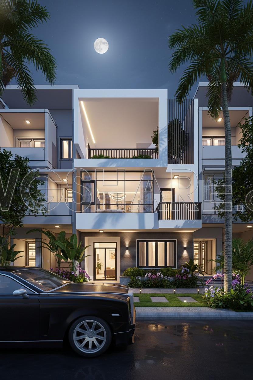 859. Download The Conceptual Design Drawings Of A 3-storey House With 3 Bedrooms, Size 6.9m X 9.6m (4)