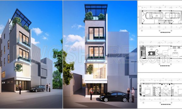 5 months ago
                

                
             662862. Download complete CAD drawings of a 5-storey house (4m x 17.8m) – Full architecture, structure & MEP