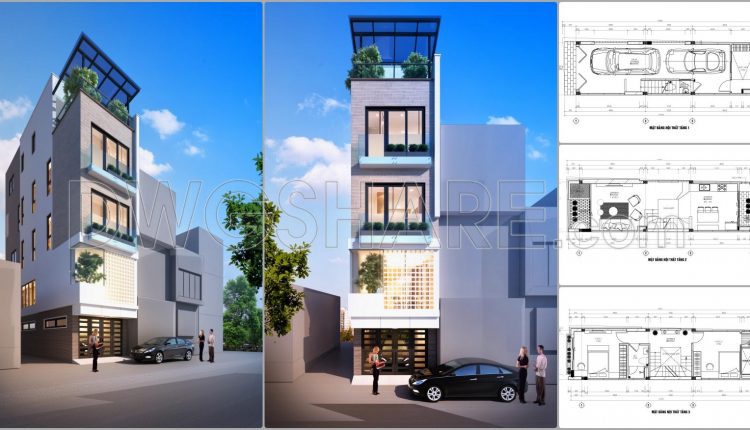 862. Download Complete Cad Drawings Of A 5-storey House (4m X 17.8m) – Full Architecture, Structure & Mep (1)