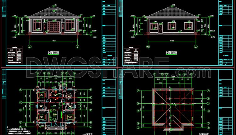873. Download 1-story House Cad Drawing – 3 Bedrooms, 130m2 (2)