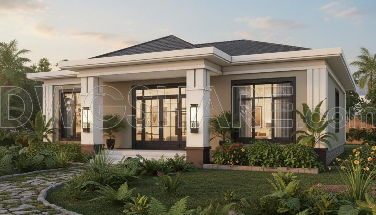 873. Download 1-story House Cad Drawing – 3 Bedrooms, 130m2 (5)