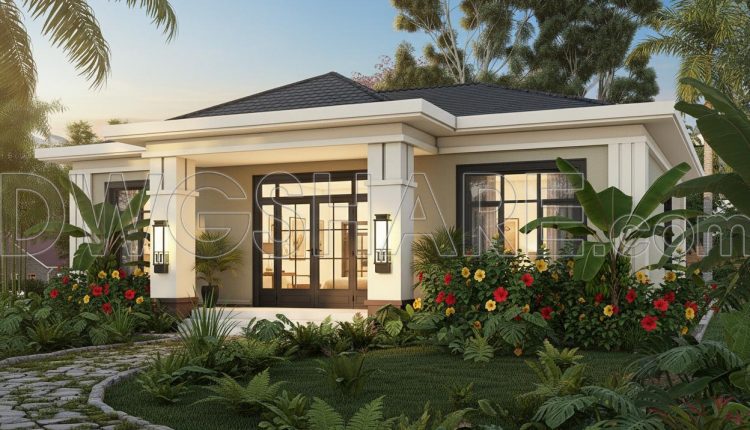 873. Download 1-story House Cad Drawing – 3 Bedrooms, 130m2 (6)