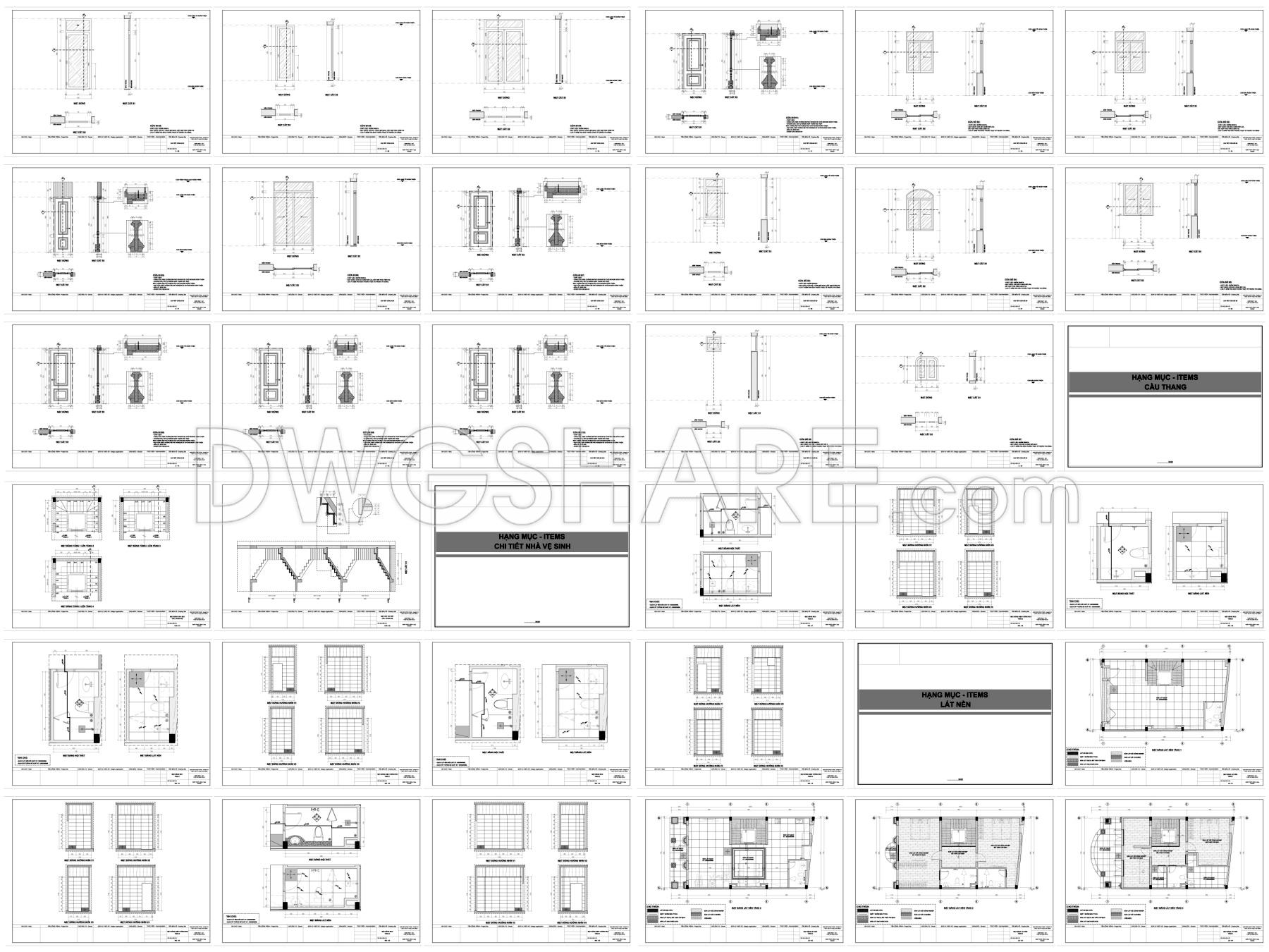 881. Download Classical 4-storey Residential Construction Drawings (355m2 Floor Area) (3)