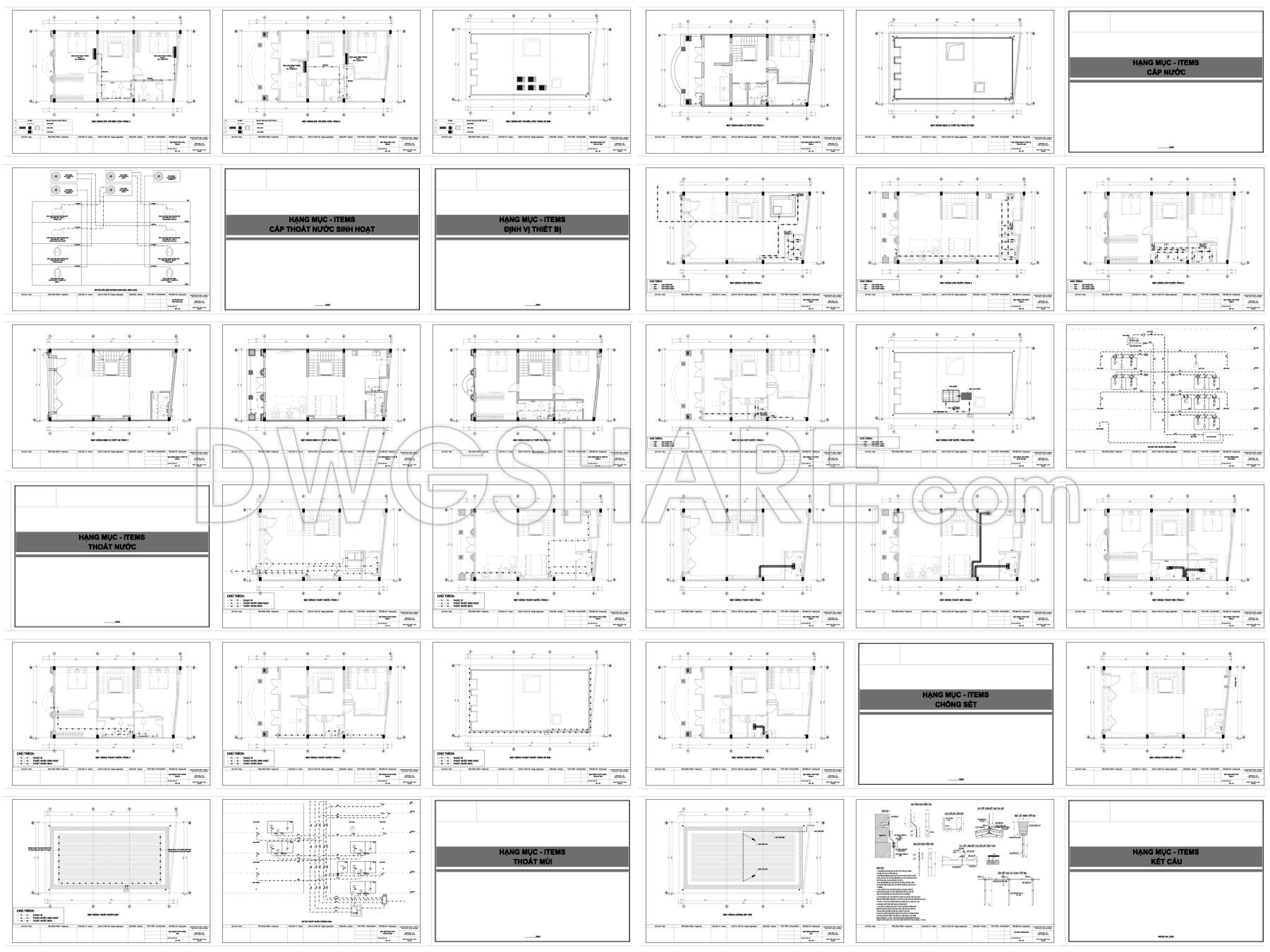 881. Download Classical 4-storey Residential Construction Drawings (355m2 Floor Area) (5)