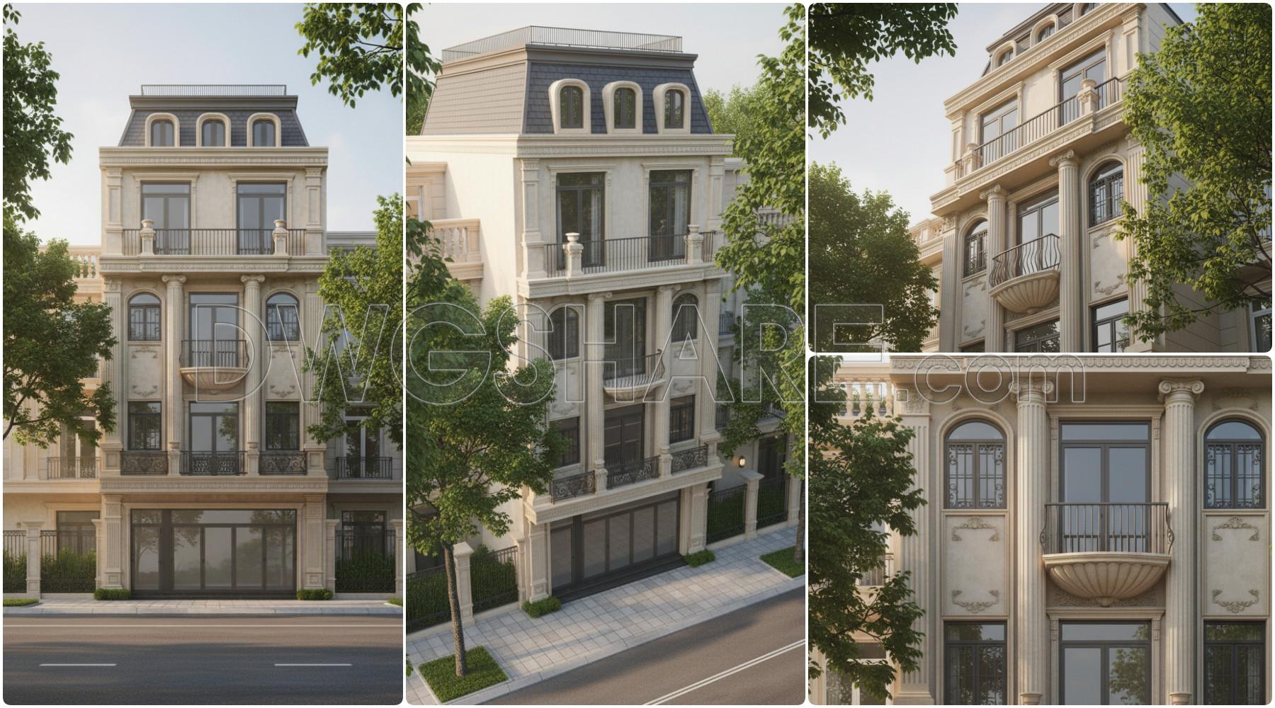 881. Download Classical 4-storey Residential Construction Drawings (355m2 Floor Area) (9)