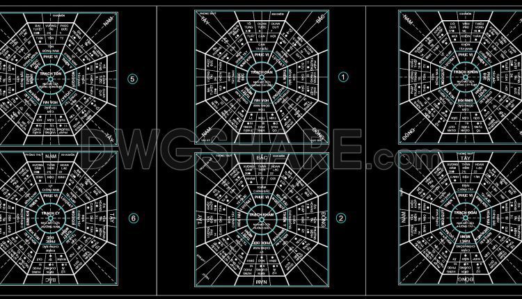 97. Free CAD Files of Feng Shui Compass – Bagua, Directions & Age Chart (2)