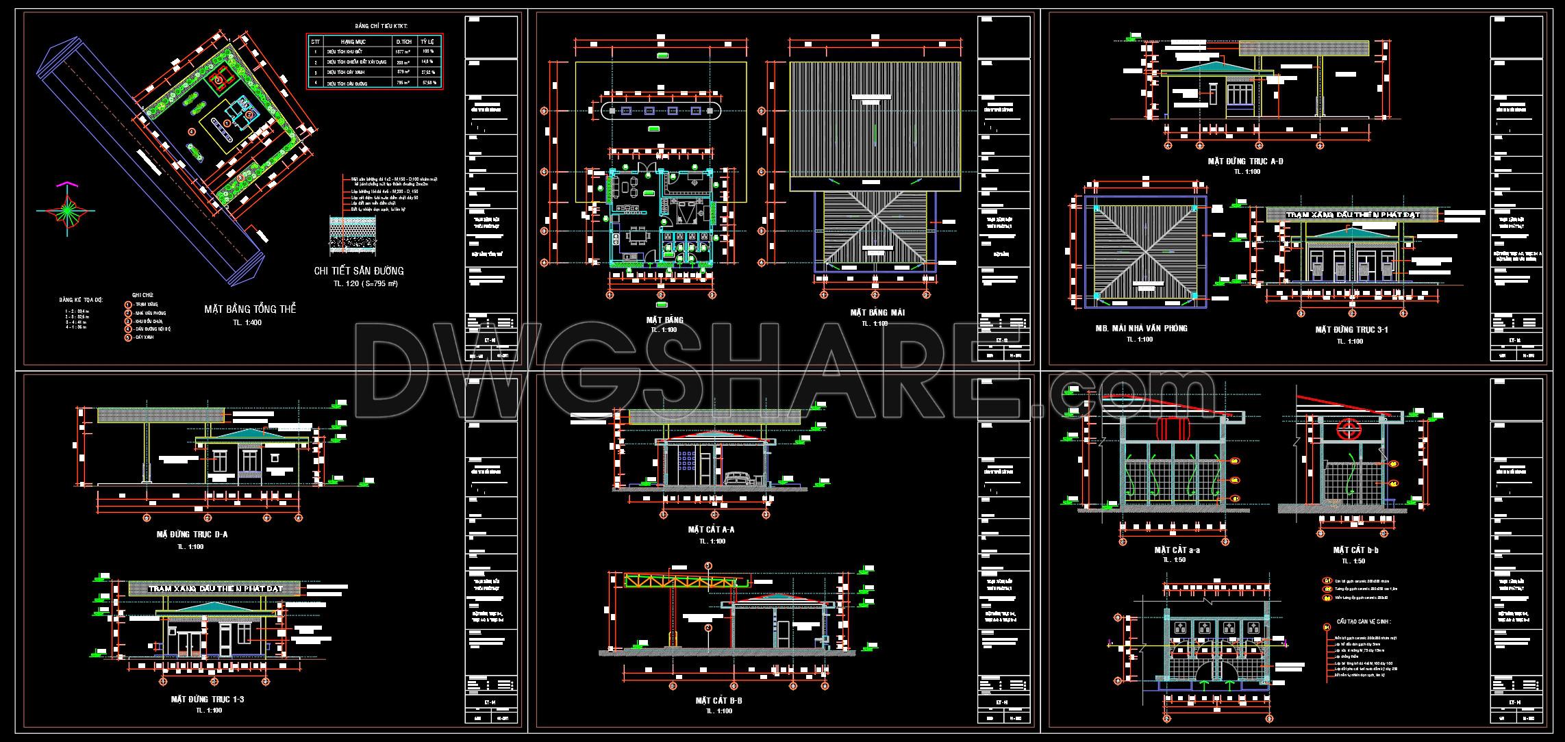 08. Download Of Gas Station Design Drawings With A Total Area Of 1,400 M2 (1)