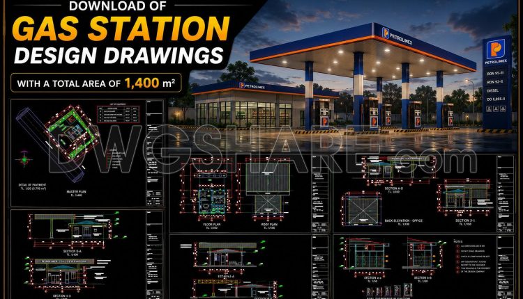 08. Download Of Gas Station Design Drawings With A Total Area Of 1,400 M2 (3)