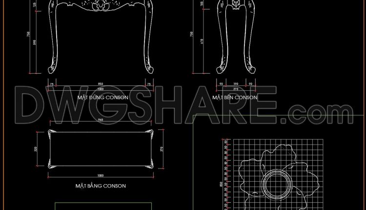 102.-download-classic-console-table-cad-drawing-in-autocad-dwg
