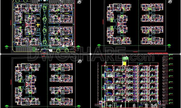 116. Free Download CAD Drawings of a Mixed-Use Residential Complex Including 7 Buildings
