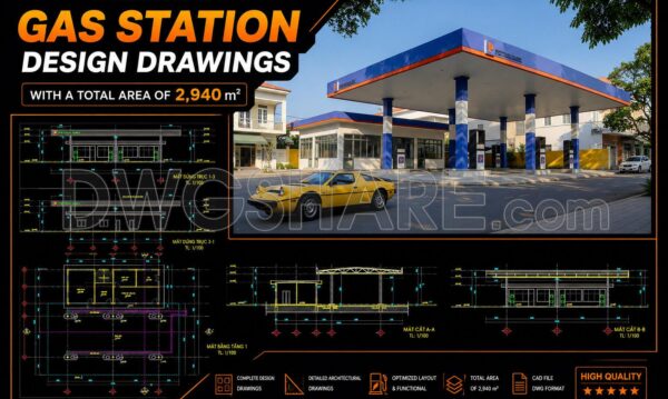3 months ago
                

                
             57012. Download of gas station design drawings with a total area of 2,940 m2