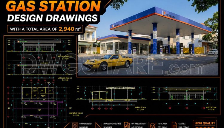 12. Download Of Gas Station Design Drawings With A Total Area Of 2,940 M2 (5)