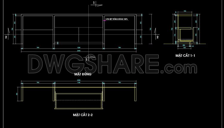 134. Download Free CAD Drawing of Living Room Console Table Design (2)