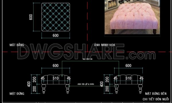 3 months ago
                

                
             105137. Contemporary Ottoman Seat CAD Design for Living Room Interiors