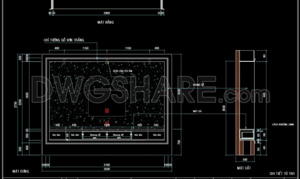 3 months ago
                

                
             192138. Detailed Interior Furniture CAD Drawing of TV Cabinet with Storage