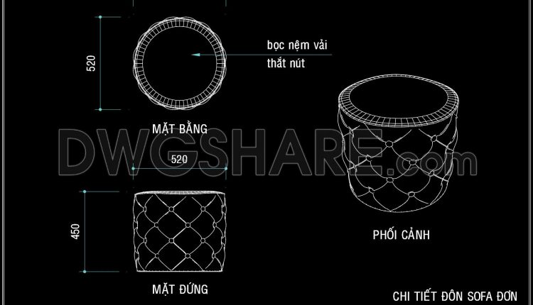140.-detailed-tufted-ottoman-seat-autocad-drawing-with-plan-and-elevation-views