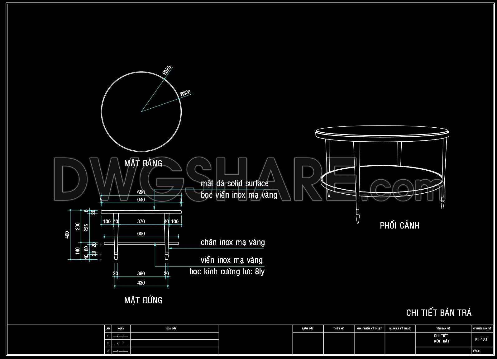 141. Download Luxury Coffee Table CAD Block with Marble Top and Gold Frame (1)