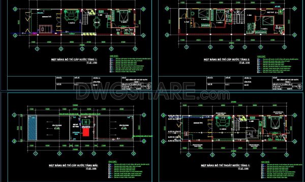 160. AutoCAD Plumbing Layout for Residential Building