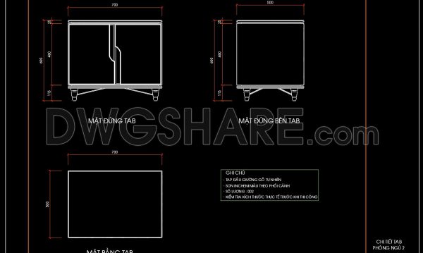 166. Modern Bedroom Nightstand CAD Block